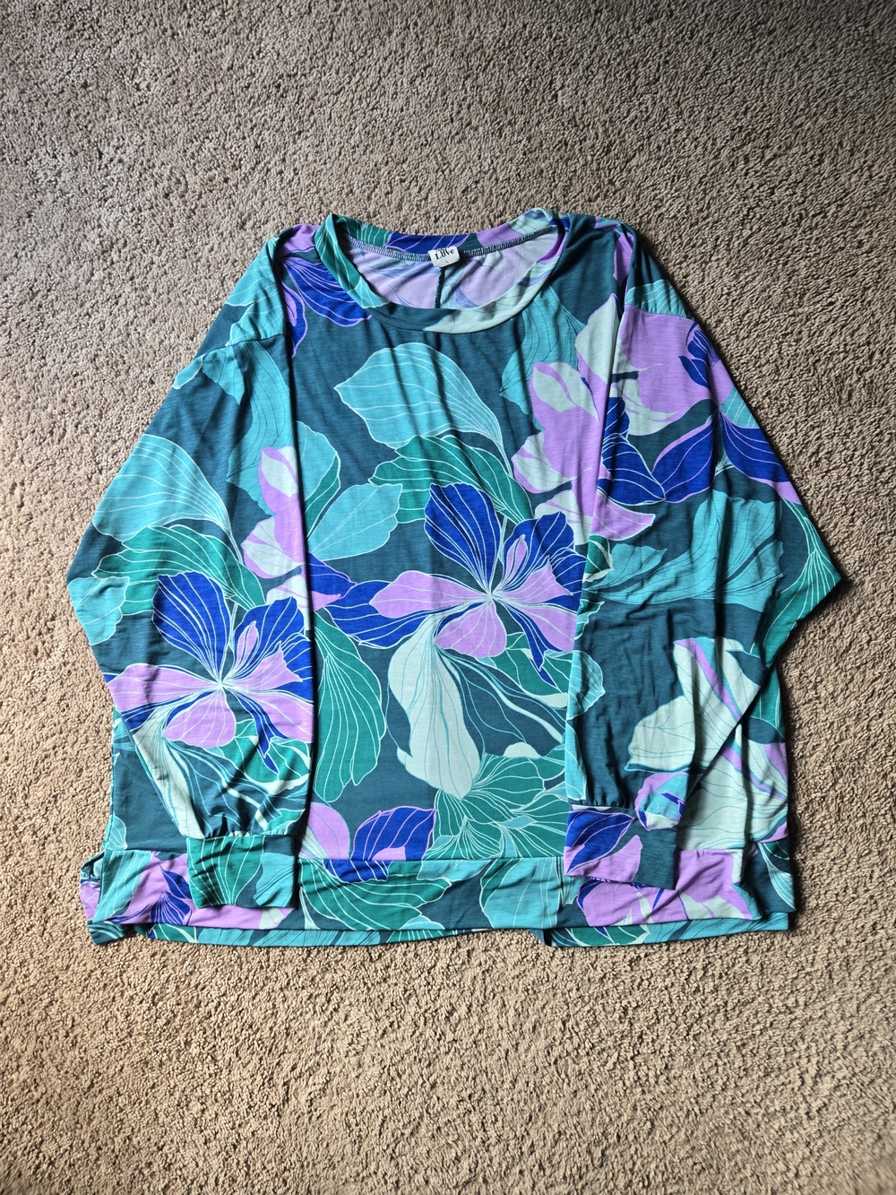 Sew In Love Oversized Floral Long Sleeve Top L GUC